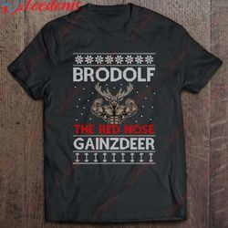 funny christmas brodolf gift pun ugly christmas sweater t-shirt, funny christmas shirts mens sale