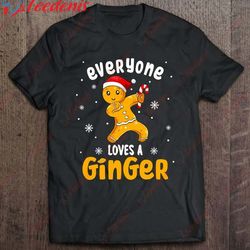 funny christmas everyone loves a ginger t-shirt, plus size womens christmas clothing wear love, share beauty