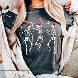 christmas skeleton t-shirt, funny christmas t- shirt, dancing skeletons t-shirt, holiday apparel, iprintasty christmas c