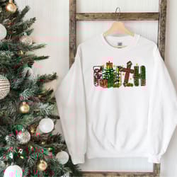 christmas with cross sweatshirt,christmas family shirt,christmas gift,holiday gift,christmas family matching shirt,faith