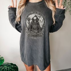 mystical gothic skeleton long sleeve tshirt y2k magical witch graphic celestial long sleeve shirt witchy witchcraft cl