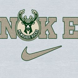 Nike Milwaukee Bucks Svg, Stitch Nike Embroidery Effect, NBA Logo, Basketball Svg, NBA, Nike Nba Design 14