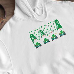 st patricks day gnomes four leaf clover shirt