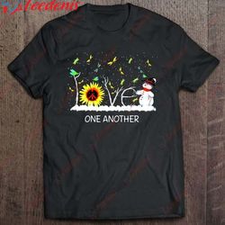 dragonfly peace love christmas one another christmas classic shirt, christmas family reunion sweatshirts wear love, sha