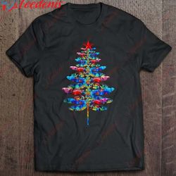 dragonfly water color merry christmas trees pajamas t-shirt, merry christmas family sweatshirts wear love, share beauty