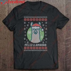 drama llama - feliz llamadad ugly christmas sweater shirt, kids family christmas shirts wear love, share beauty