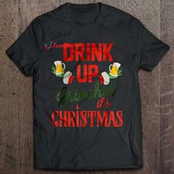 drink up grinches its christmas drink beer shirt, plus size womens christmas clothing wear love, share beauty