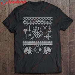 dungeon ugly christmas sweater dragon dice rpg gamer shirt, plus size ladies christmas clothes wear love, share beauty