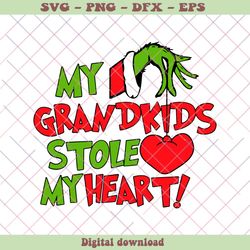 My Grandkids Stole My Heart SVG Cutting Digital File