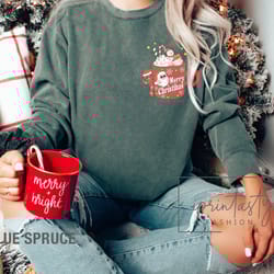 hot cocoa christmas sweatee, hot chocolate sweatshirt, christmas crewneck, christmas clothing, iprintasy christmas comfo