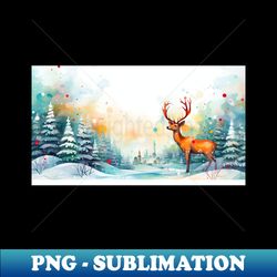 Watercolor Christmas landscapes 5 - Vintage Sublimation PNG Download - Unleash Your Creativity