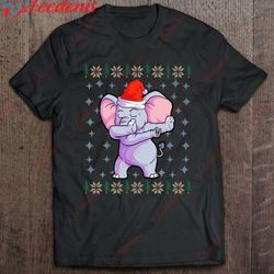 elephant christmas shirt boys santa hat elephant lover gift t-shirt, christmas shirts family cheap wear love, share bea