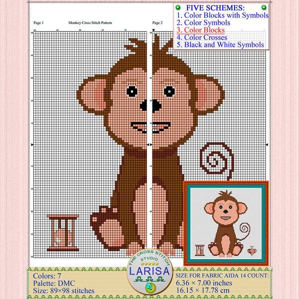 Monkey Cross Stitch Pattern | Inspire Uplift monkey-cross-stitch-pattern-inspire-uplift