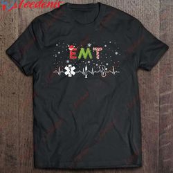 emt emergency medical technician heartbeat christmas shirt, christmas sweaters family  wear love, share beauty