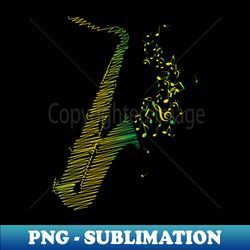 Creative Saxophone Art - Green Mix - Sublimation-Ready PNG File - Stunning Sublimation Graphics