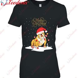 english bulldog merry christmas xmas bulldog christmas dog shirt, plus size womens christmas clothing wear love, share