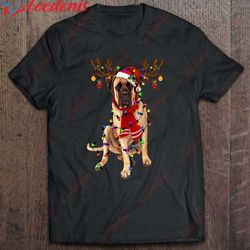 english mastiff reindeer christmas lights shirt, plus size womens christmas shirts wear love, share beauty