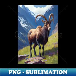 Siberian ibex Oil paint - Signature Sublimation PNG File - Create with Confidence