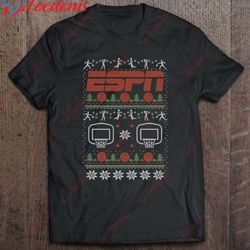 espn christmas basketball pattern ugly sweater shirt, cotton plus size womens christmas shirts wear love, share beauty