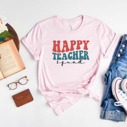happy teacher squad shirt, teacher shirt, teacher appreciation t-shirt, 2nd grade teacher tee, math teacher shirt, speci