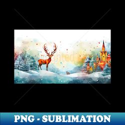 Watercolor Christmas landscapes 6 - Exclusive Sublimation Digital File - Bring Your Designs to Life