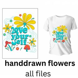 t shirt design template handdrawn flowers t-shirt svg design, cap svg design , svg sticker