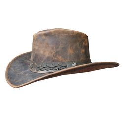 Rodeo Western Cowboy Waxed Leather Bush Hat