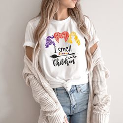 i smell children shirt, halloween t-shirts, sanderson sisters tee, funny halloween tee, halloween witches