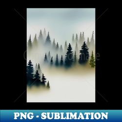 Pine Tree watercolor landscape 7 - Premium Sublimation Digital Download - Instantly Transform Your Sublimation Projects
