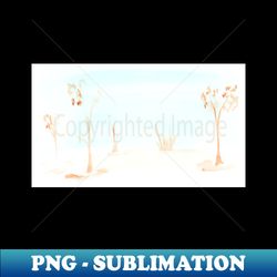 Landscape watercolor background nature trees autumn summer rural landscape tranquility meditation - High-Quality PNG Sublimation Download - Add a Festive Touch to Every Day