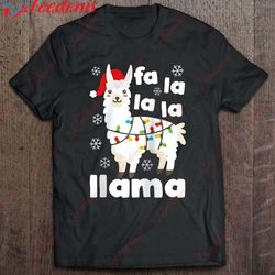 fa la la llama christmas falala cute kawaii snow lamb raglan baseball shirt, christmas t shirts womens wear love, share