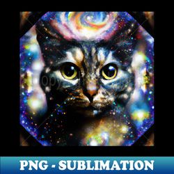 Galaxy Cat is at the Center of the Universe - Decorative Sublimation PNG File - Enhance Your Apparel with Stunning Detail