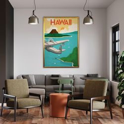 hawaii travel print wall art hawaii wall hanging home decor hawaii gift art lovers hawaii lover gift hawaii decor-2