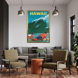 hawaii travel print wall art hawaii wall hanging home decor hawaii gift art lovers hawaii lover gift hawaii decor