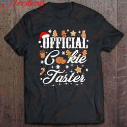 family christmas pjs matching sets official cookie taster t-shirt, funny family christmas tee shirts wear love, share b