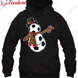 dabbing soccer snowman kids christmas pajamas xmas shirt, family christmas clothes ideas wear love, share beauty
