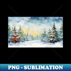 Watercolor Christmas landscapes 3 - Artistic Sublimation Digital File - Defying the Norms