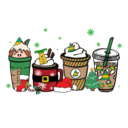 elf christmas coffee png, christmas coffee png, christmas drink design, coffee latte png, christmas iced latte png