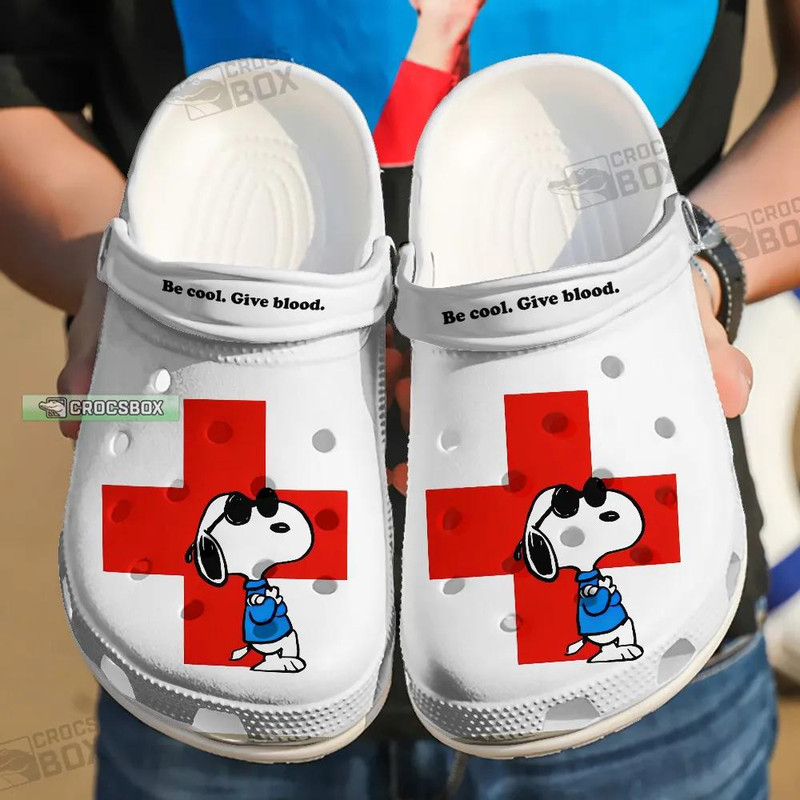Be Cool Give Blood Snoopy Red Cross Crocs - CrocsBox.jpg