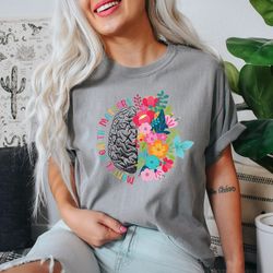 mental health matters shirt, floral brain, shirt, mental health awareness t-shirt, mindfulness shirt for self-care