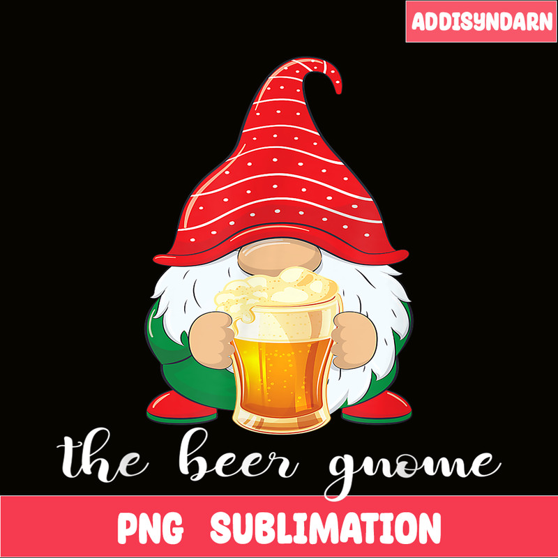 BEER28102315-Christmas Funny Gnome Beer Lovers PNG The Beer Gnome PNG Drunk Gnome PNG.png