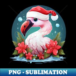 Flamingo With Christmas Hat Design Christmas Flamingo - Special Edition Sublimation PNG File - Instantly Transform Your Sublimation Projects