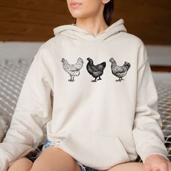 chicken sweatshirt gift for chicken lover, farm life shirt, farm animal hoodie, chicken lady sweater,funny chicken t-shi