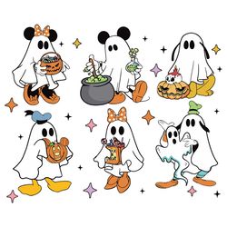 retro mouse cartoon and friends halloween ghost svg file for cricut