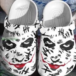 halloween joker face crocs white