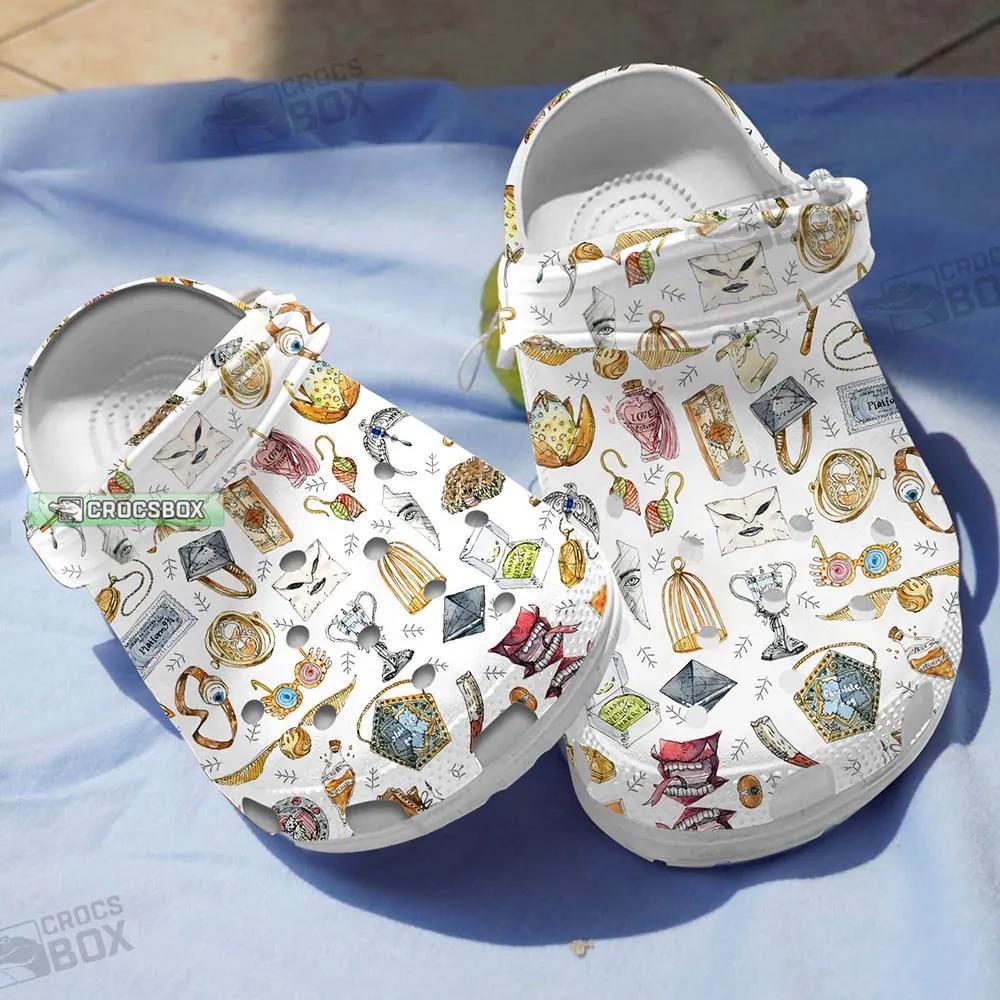 Harry Potter Artefacts Pattern Crocs Harry Potter Fan Gift - CrocsBox.jpg