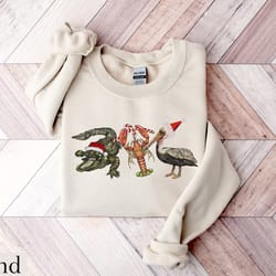 christmas alligator pelican crawfish sweatshirt, holiday sweater, new year shirt, funny christmas tee, christmas gift, a