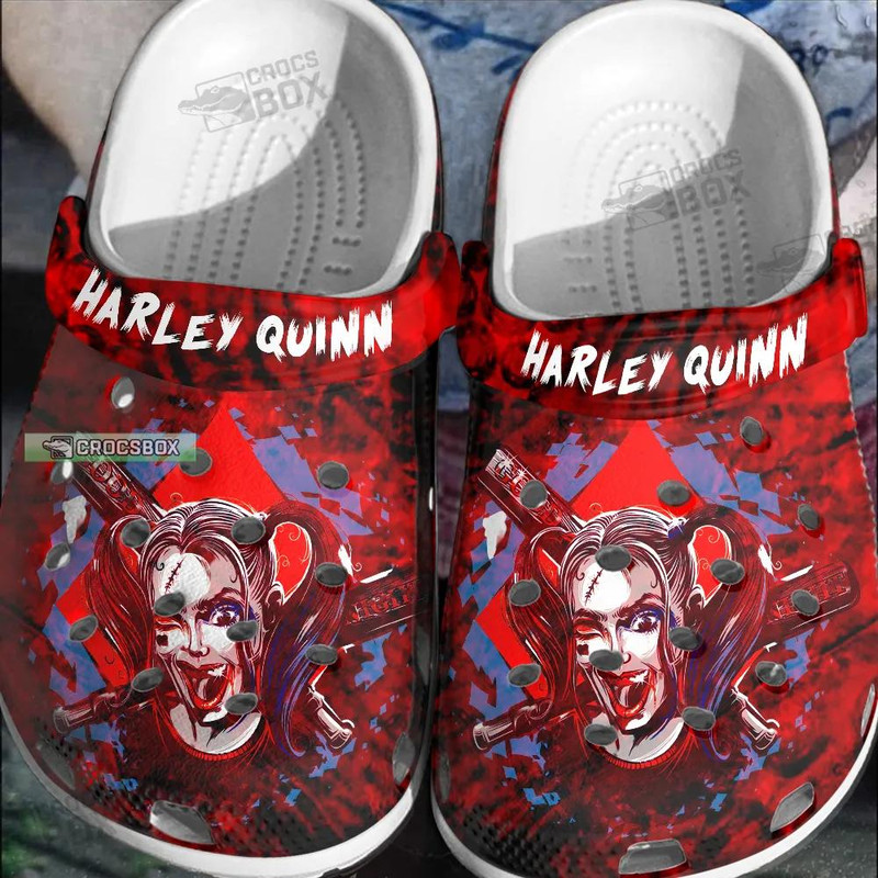 Horror Harley Quinn Crocs Red - CrocsBox.jpg