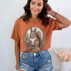vintage woodland animal squirrel tshirt whimsical nature creature forest shirt victorian illustration wood animals vi