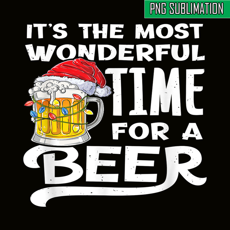 BEER28102350-The Most Wonderful Time For A Beer Beer Christmas Beer PNG Beer Santa PNG.png